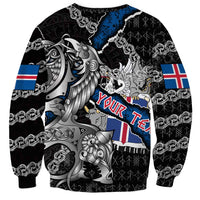 Personalized Iceland Vikings Sweatshirt Nordic Lion Bound in Runes and Chains