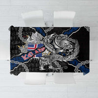Iceland Vikings Tablecloth Nordic Lion Bound in Runes and Chains