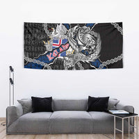 Iceland Vikings Tapestry Nordic Lion Bound in Runes and Chains