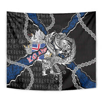 Iceland Vikings Tapestry Nordic Lion Bound in Runes and Chains