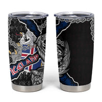 Iceland Vikings Tumbler Cup Nordic Lion Bound in Runes and Chains