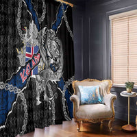 Iceland Vikings Window Curtain Nordic Lion Bound in Runes and Chains