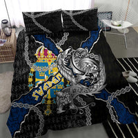 Sweden Vikings Bedding Set Nordic Lion Bound in Runes and Chains