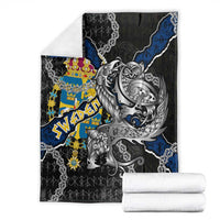 Sweden Vikings Blanket Nordic Lion Bound in Runes and Chains