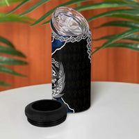 Sweden Vikings 4 in 1 Can Cooler Tumbler Nordic Lion Bound in Runes and Chains