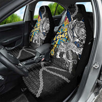 Sweden Vikings Car Seat Cover Nordic Lion Bound in Runes and Chains