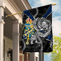 Sweden Vikings Garden Flag Nordic Lion Bound in Runes and Chains