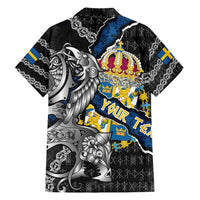 Personalized Sweden Vikings Hawaiian Shirt Nordic Lion Bound in Runes and Chains