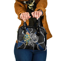 Sweden Vikings Shoulder Handbag Nordic Lion Bound in Runes and Chains