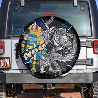 Sweden Vikings Spare Tire Cover Nordic Lion Bound in Runes and Chains