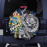 Sweden Vikings Spare Tire Cover Nordic Lion Bound in Runes and Chains
