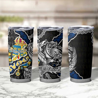Sweden Vikings Tumbler Cup Nordic Lion Bound in Runes and Chains