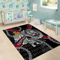 Denmark Vikings Area Rug Nordic Lion Bound in Runes and Chains