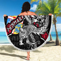 Denmark Vikings Beach Blanket Nordic Lion Bound in Runes and Chains