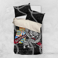 Denmark Vikings Bedding Set Nordic Lion Bound in Runes and Chains