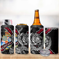 Denmark Vikings 4 in 1 Can Cooler Tumbler Nordic Lion Bound in Runes and Chains