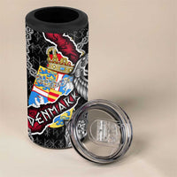 Denmark Vikings 4 in 1 Can Cooler Tumbler Nordic Lion Bound in Runes and Chains