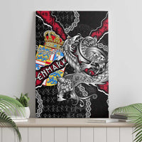 Denmark Vikings Canvas Wall Art Nordic Lion Bound in Runes and Chains