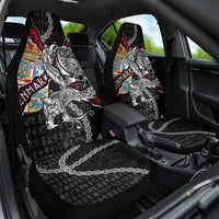 Denmark Vikings Car Seat Cover Nordic Lion Bound in Runes and Chains
