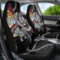 Denmark Vikings Car Seat Cover Nordic Lion Bound in Runes and Chains