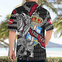 Personalized Denmark Vikings Hawaiian Shirt Nordic Lion Bound in Runes and Chains