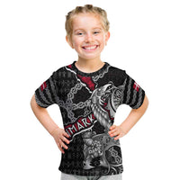 Personalized Denmark Vikings Kid T Shirt Nordic Lion Bound in Runes and Chains