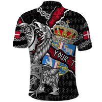 Personalized Denmark Vikings Polo Shirt Nordic Lion Bound in Runes and Chains