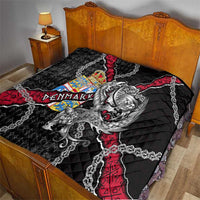 Denmark Vikings Quilt Nordic Lion Bound in Runes and Chains