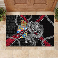 Denmark Vikings Rubber Doormat Nordic Lion Bound in Runes and Chains