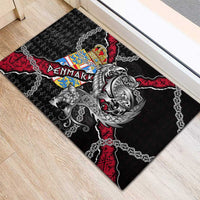 Denmark Vikings Rubber Doormat Nordic Lion Bound in Runes and Chains