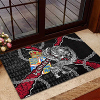 Denmark Vikings Rubber Doormat Nordic Lion Bound in Runes and Chains