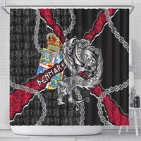 Denmark Vikings Shower Curtain Nordic Lion Bound in Runes and Chains