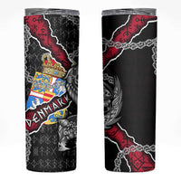Denmark Vikings Skinny Tumbler Nordic Lion Bound in Runes and Chains