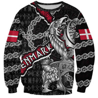 Personalized Denmark Vikings Sweatshirt Nordic Lion Bound in Runes and Chains