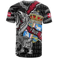Personalized Denmark Vikings T Shirt Nordic Lion Bound in Runes and Chains