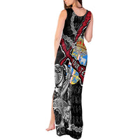 Personalized Denmark Vikings Tank Maxi Dress Nordic Lion Bound in Runes and Chains