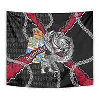 Denmark Vikings Tapestry Nordic Lion Bound in Runes and Chains
