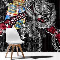 Denmark Vikings Window Curtain Nordic Lion Bound in Runes and Chains