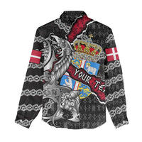 Personalized Denmark Vikings Women Casual Shirt Nordic Lion Bound in Runes and Chains
