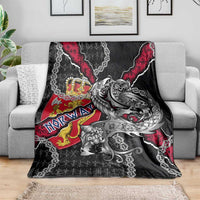 Norway Vikings Blanket Nordic Lion Bound in Runes and Chains
