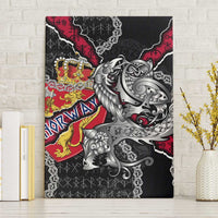 Norway Vikings Canvas Wall Art Nordic Lion Bound in Runes and Chains