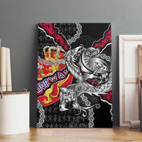 Norway Vikings Canvas Wall Art Nordic Lion Bound in Runes and Chains