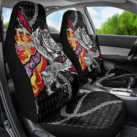 Norway Vikings Car Seat Cover Nordic Lion Bound in Runes and Chains