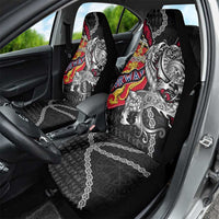 Norway Vikings Car Seat Cover Nordic Lion Bound in Runes and Chains