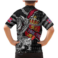 Personalized Norway Vikings Family Matching Mermaid Dress and Hawaiian Shirt Nordic Lion Bound in Runes and Chains