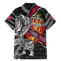Personalized Norway Vikings Family Matching Mermaid Dress and Hawaiian Shirt Nordic Lion Bound in Runes and Chains