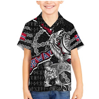 Personalized Norway Vikings Family Matching Mermaid Dress and Hawaiian Shirt Nordic Lion Bound in Runes and Chains