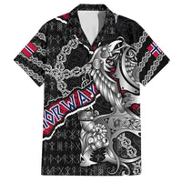 Personalized Norway Vikings Family Matching Summer Maxi Dress and Hawaiian Shirt Nordic Lion Bound in Runes and Chains
