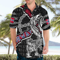 Personalized Norway Vikings Hawaiian Shirt Nordic Lion Bound in Runes and Chains