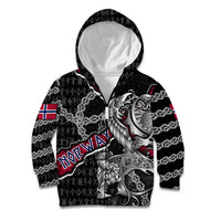 Personalized Norway Vikings Kid Hoodie Nordic Lion Bound in Runes and Chains